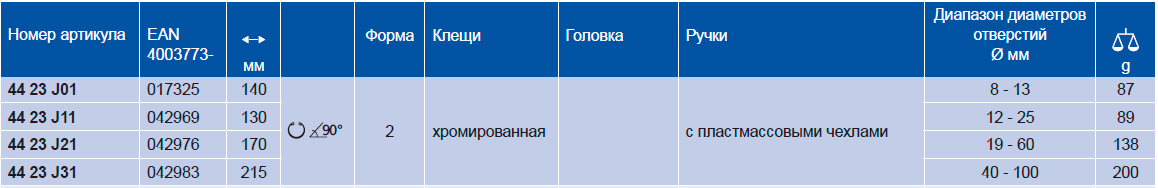 Щипцы для стопорных колец (внутренних), 215 мм, KNIPEX 44 23 J31 KN-4423J31