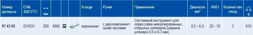 Инструмент для опрессовки системный, для сменных опрессовочных плашек KNIPEX 97 43 05 KN-974305