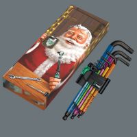 Christmas 2023 Набор Г-образных ключей, с шаром, 9 пр., 1.5-10 мм, подарочная упаковка 950/9 SPKL Hex-Plus Multicolour BlackLaser WERA 05135813001