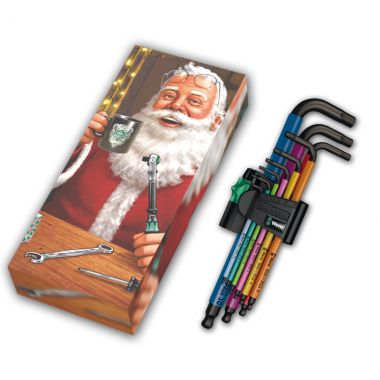 Christmas 2023 Набор Г-образных ключей, с шаром, 9 пр., 1.5-10 мм, подарочная упаковка 950/9 SPKL Hex-Plus Multicolour BlackLaser WERA 05136041001 ― KNIPEX