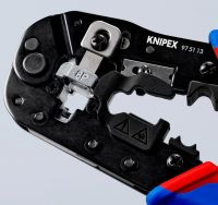 Пресс-клещи для штекеров RJ 45 Knipex 3-в-1, кол-во гнёзд: 1, 8-пин 8P8C, резка и зачистка кабеля, 190 мм KNIPEX 975113