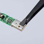 Пинцет углепластиковый ESD, 115 мм, гладкие прямые тупые губки KNIPEX 92 09 05 ESD