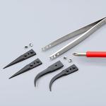 Пинцет ESD гладкие прямые заострённые губки KNIPEX 92 81 05
