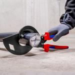 Ножницы для резки кабелей по принципу трещотки, 3 «передачи» KNIPEX 95 32 320