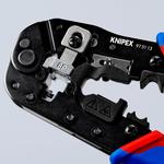 Пресс-клещи для штекеров RJ 45 3-в-1, кол-во гнёзд: 1, 8-пин 8P8C, резка и зачистка кабеля, 190 мм, в блистере KNIPEX 97 51 13 SB