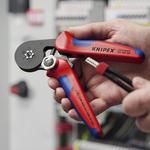 Пресс-клещи для контактных гильз DIN 46228 1+4, 6-гранный обжим, боковые, 1 гнездо, 0.08-16 мм², 2 х 10 мм², 180 мм KNIPEX 97 53 14 SB