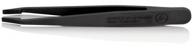 Пинцет углепластиковый ESD, 115 мм, гладкие прямые тупые губки KNIPEX 92 09 04 ESD KN-920904ESD ― KNIPEX