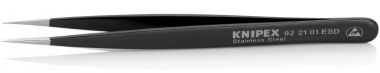 Пинцет универсальный ESD, 125 мм, гладкие прямые игловидные губки KNIPEX 92 21 01 ESD KN-922101ESD ― KNIPEX