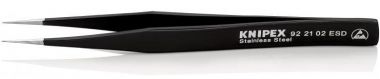 Пинцет универсальный ESD, 128 мм, гладкие прямые заострённые губки KNIPEX 92 21 02 ESD KN-922102ESD ― KNIPEX